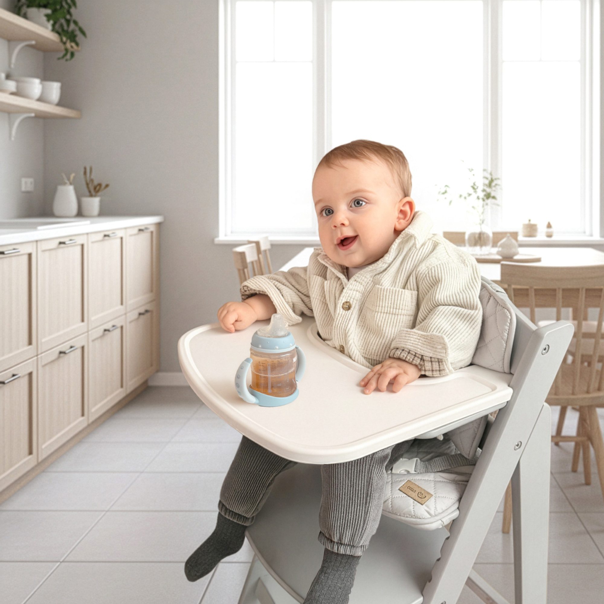 roba® Hochstuhltablett Essbrett für roba Hochstuhl Sit Up Flex, Liv Up & Born Up, Plastik, (Kompatibel mit Gurtsystem und Hochstuhlauflagen), Schnelle Klickbefestigung - Einfache Reinigung - Weiß