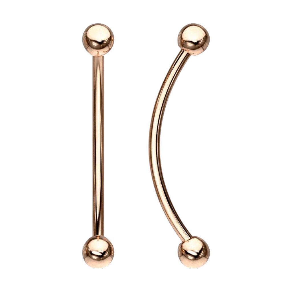 Taffstyle Piercing-Set Snake Eyes Piercing Curved Barbell Chirurgenstahl Zungenpiercing (Zungenpiercing Snake Eye mit Kugeln glänzend hautfreundlich Chirurgenstahl)