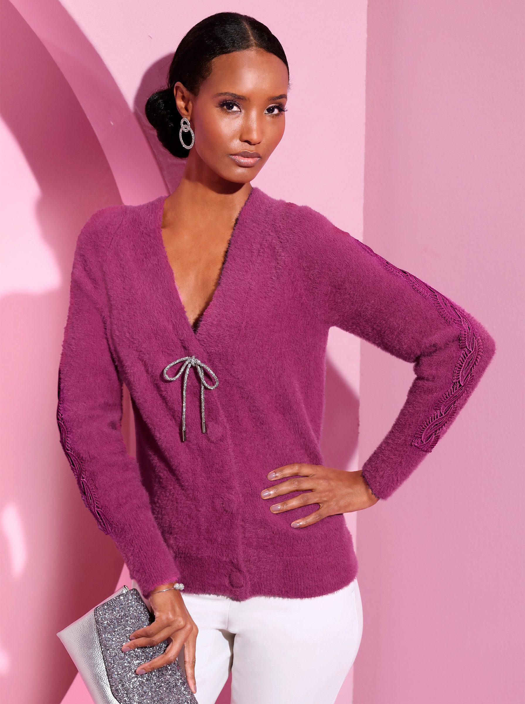 creation L Strickjacke Strickjacke Langarm Jersey