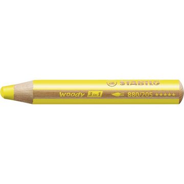 STABILO Buntstift STABILO woody 3 in 1 - Buntstifte 10er Pack mit Spitzer Wasserfarbe &
