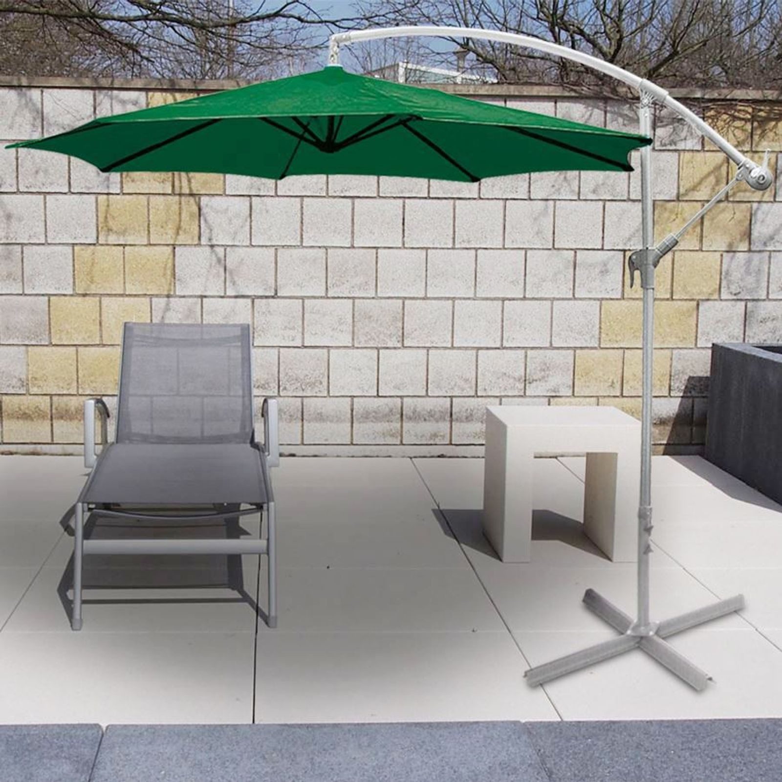 Sonnenschirm Deluxe-Ampelschirm Ø 3m grün Sonnenschirm Marktschirm Sonnenschutz
