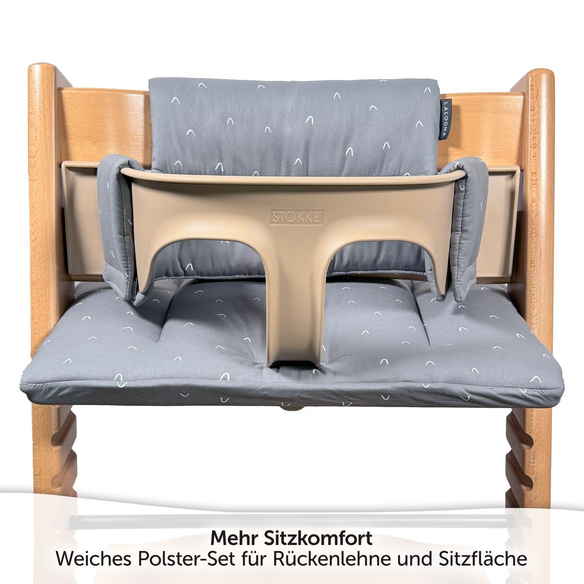 LaLoona Hochstuhlauflage Curves - Grau, Sitzauflage günstig online kaufen