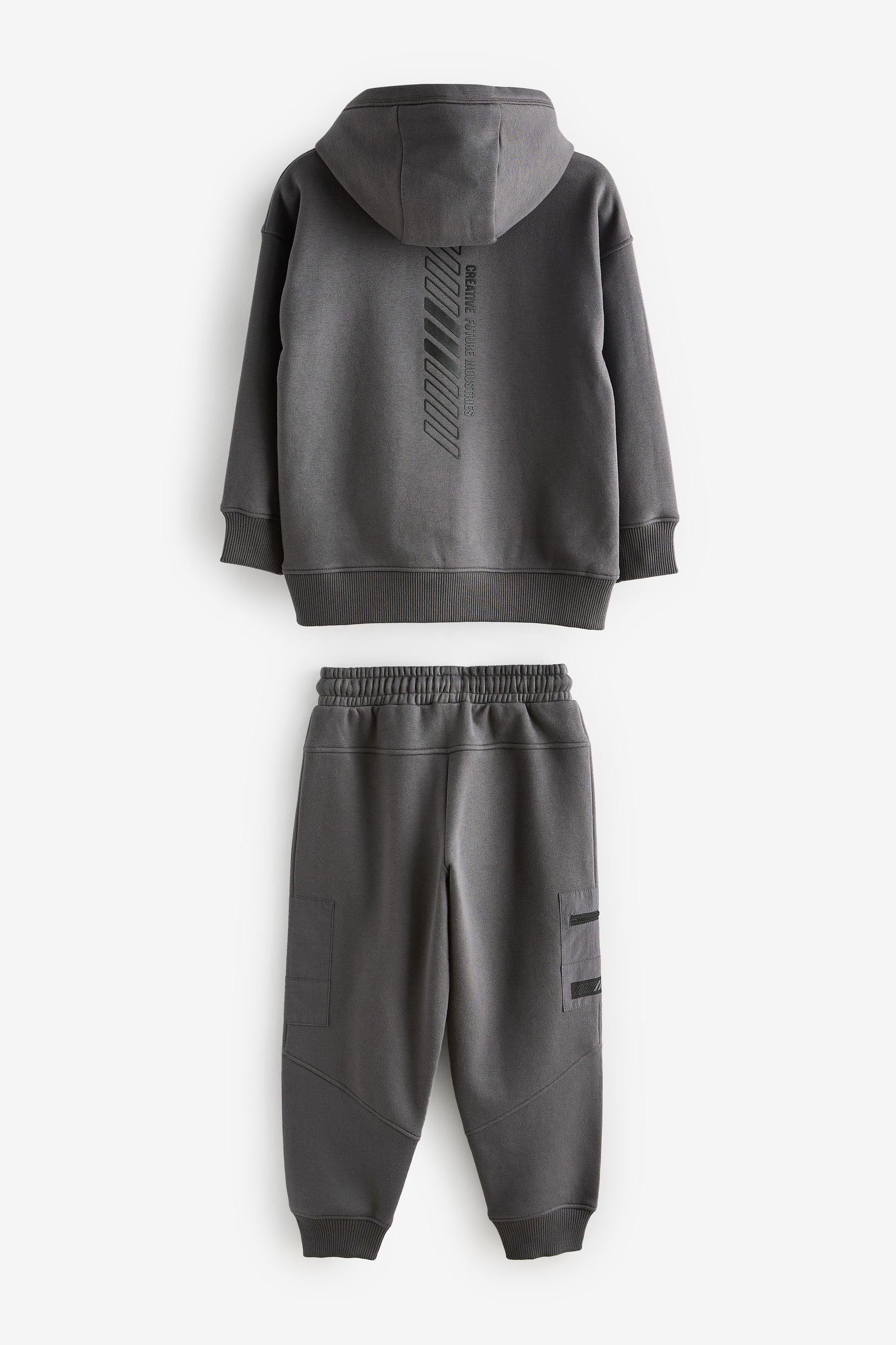 (2-tlg) Utility-Hoodie Sweatanzug und Next Grey im Jogginghose Charcoal Set