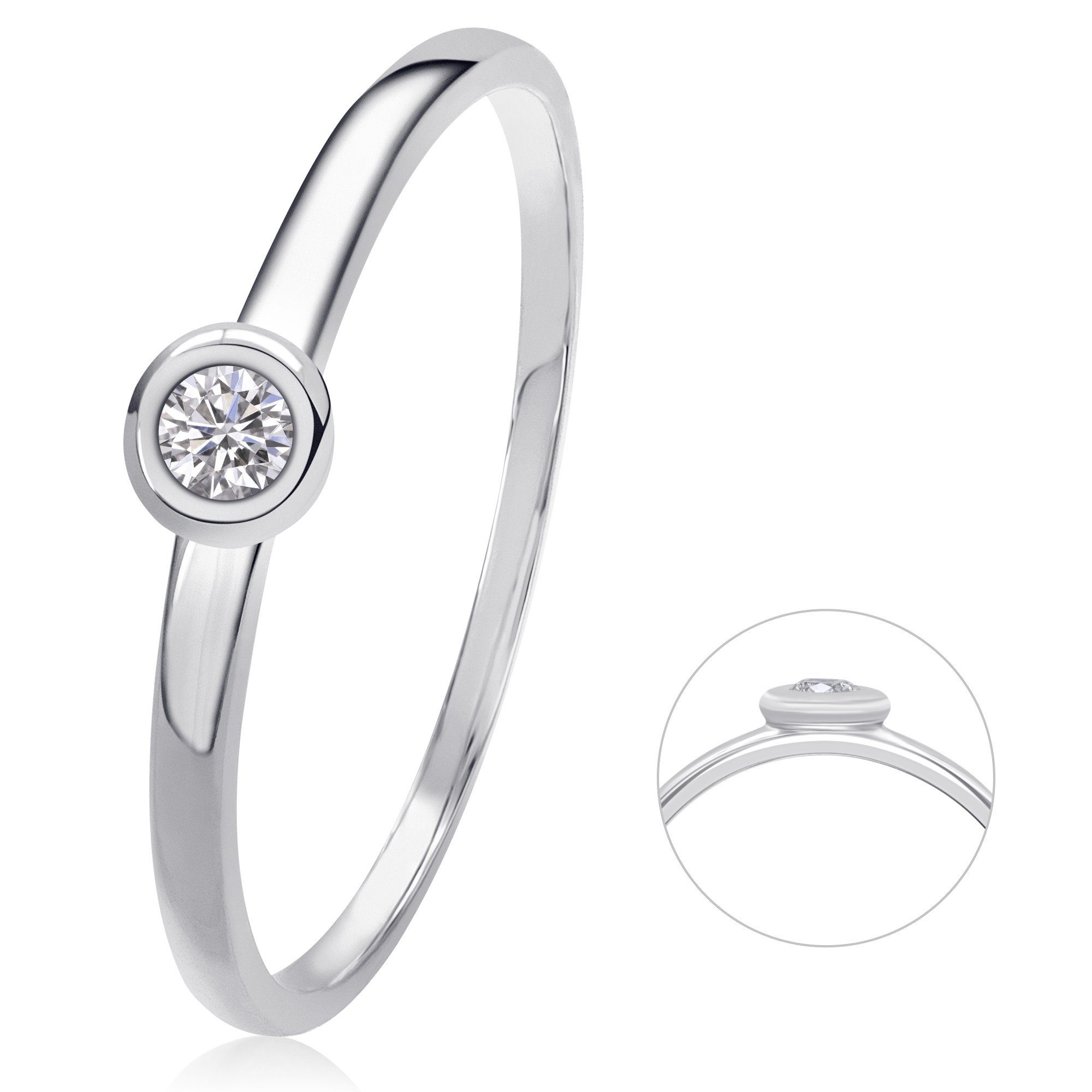 ONE ELEMENT Diamantring, Fein gearbeitet – edle Brillanz mit Diamantbesatz