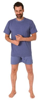 RELAX by Normann Pyjama Herren Schlafanzug kurzarm Shorty in Minimal-Optik - 122 10 872