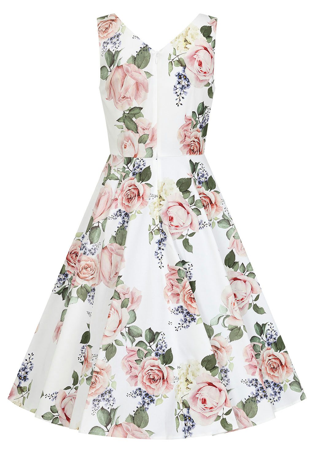Hearts & Roses London A-Linien-Kleid Vera Floral Rose Retro Vintage Fit-N-Flare 50er