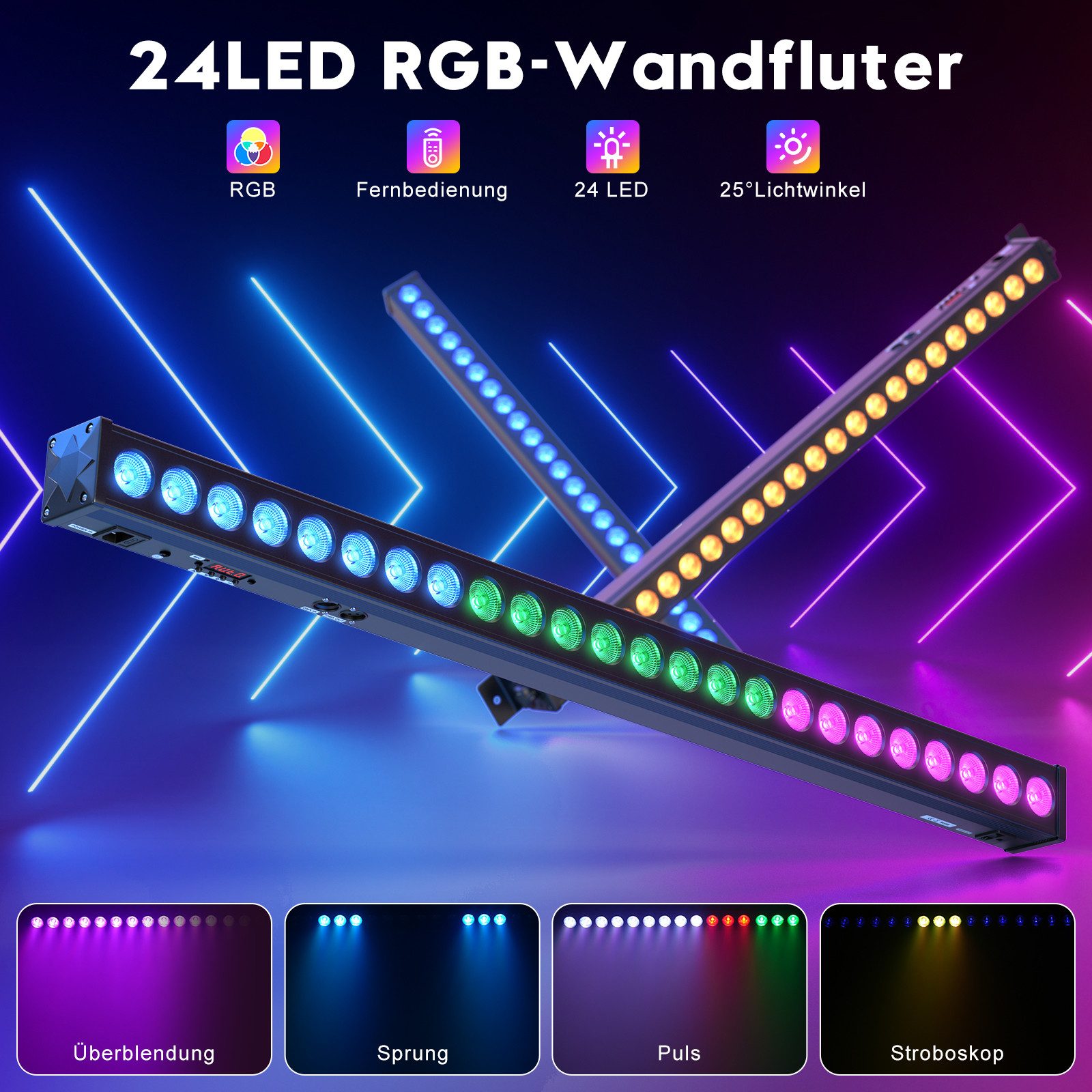 ZonQoonz Discolicht 120W LED Wall Washer Licht mit Fernbedienung für Party KTV Konzert