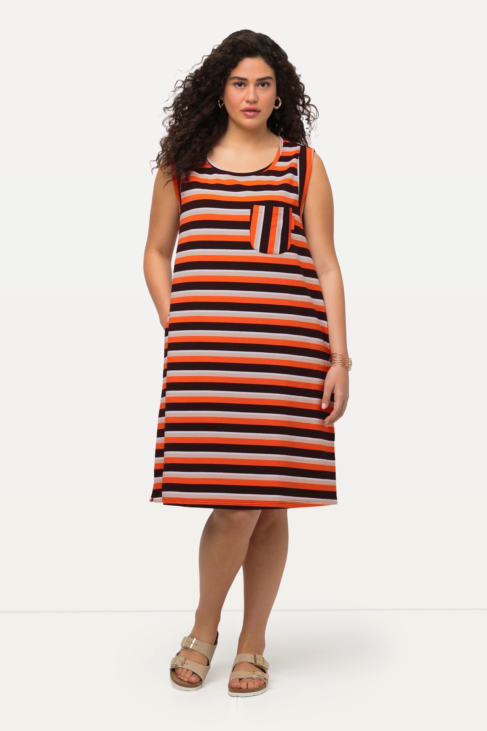 Minikleid Sweatkleid A-Linie Taschen Rundhals ärmellos