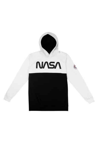 United Labels® Sweatshirt NASA Kapuzenpullover für Herren Hoodie Sweatshirt Weiß/Schwarz