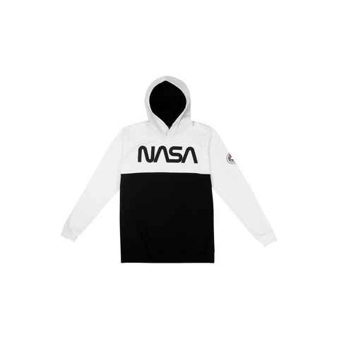 United Labels® Sweatshirt NASA Kapuzenpullover für Herren Hoodie Sweatshirt Weiß/Schwarz