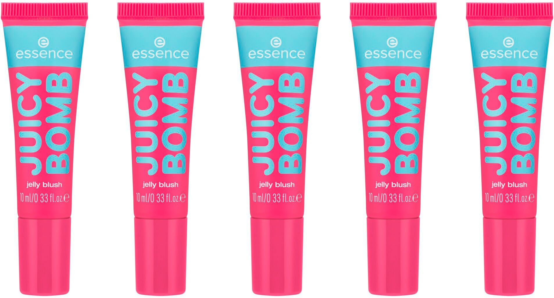 Essence Rouge JUICY BOMB PARTY jelly blush, 5-tlg., Natürliches Finish, softer Farbton, gelartig, vegan.