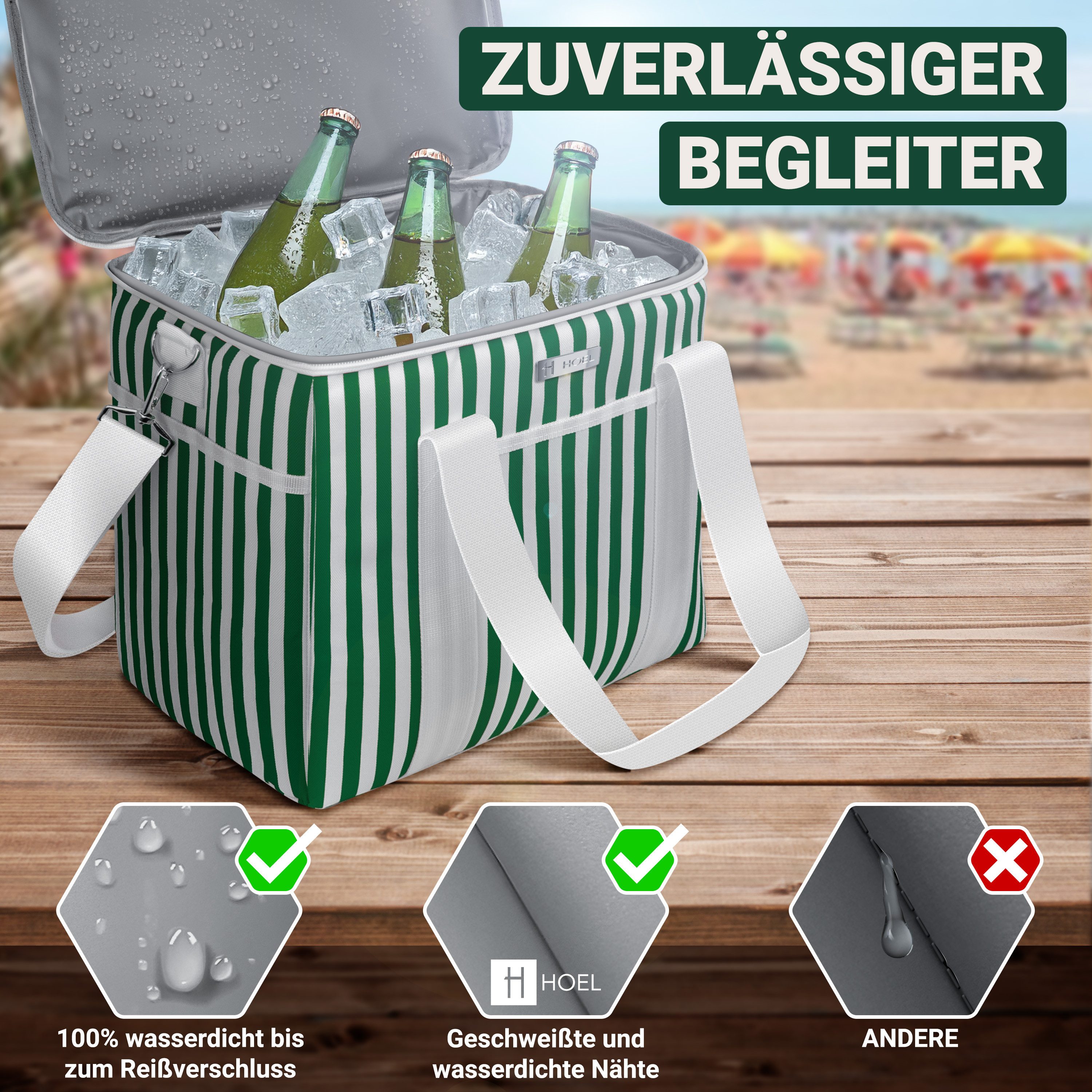 HOEL Kühltasche HOEL Kühltasche klein 20L & Gross 30L - Isoliertasche - Lunchtasche – Bild 4 von 5