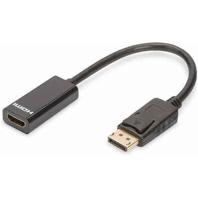 Digitus Adapter / Konverter DisplayPort > HDMI (schwarz, 15cm) Computer-Kabel