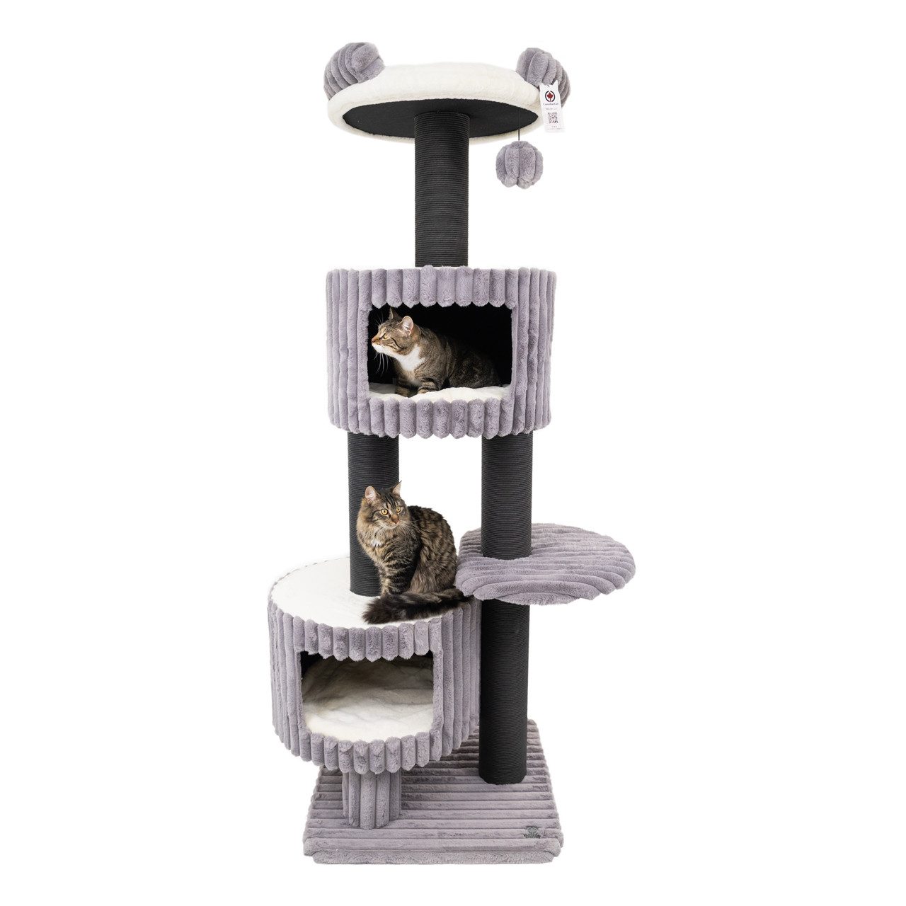 Canadian Cat Company Kratzbaum Edmond, Katzenmöbel, Kletterturm, grau, 68 x 68 x 201 cm