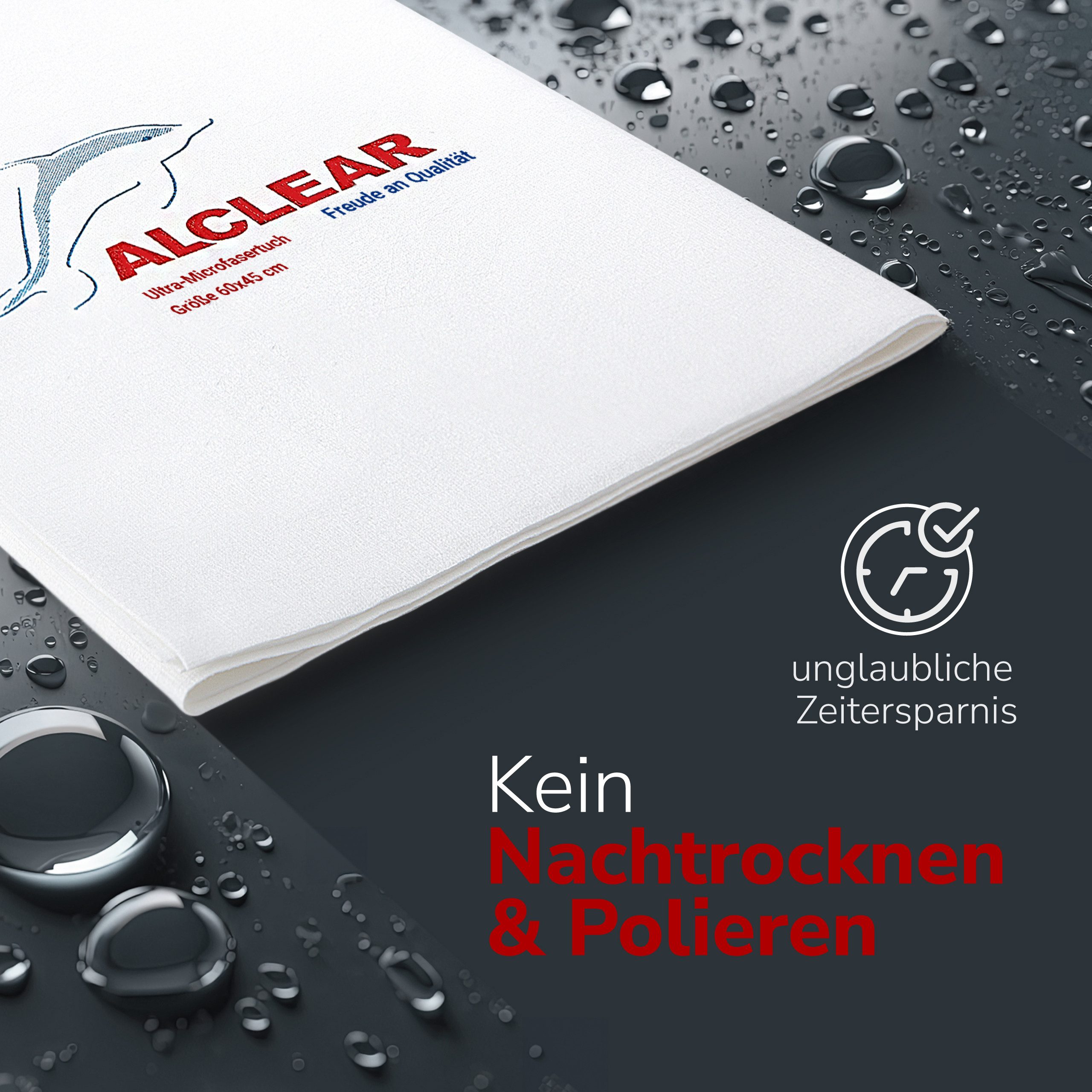 ALCLEAR 950002 Ultra-Microfaser Fenstertuch streifenfrei 60x45 cm Mikrofasertuch (70% Polyester, 30% Polyamid, 45x60 cm)