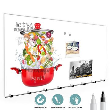 Primedeco Garderobenpaneel Magnetwand und Memoboard aus Glas Gemüse aus Topf