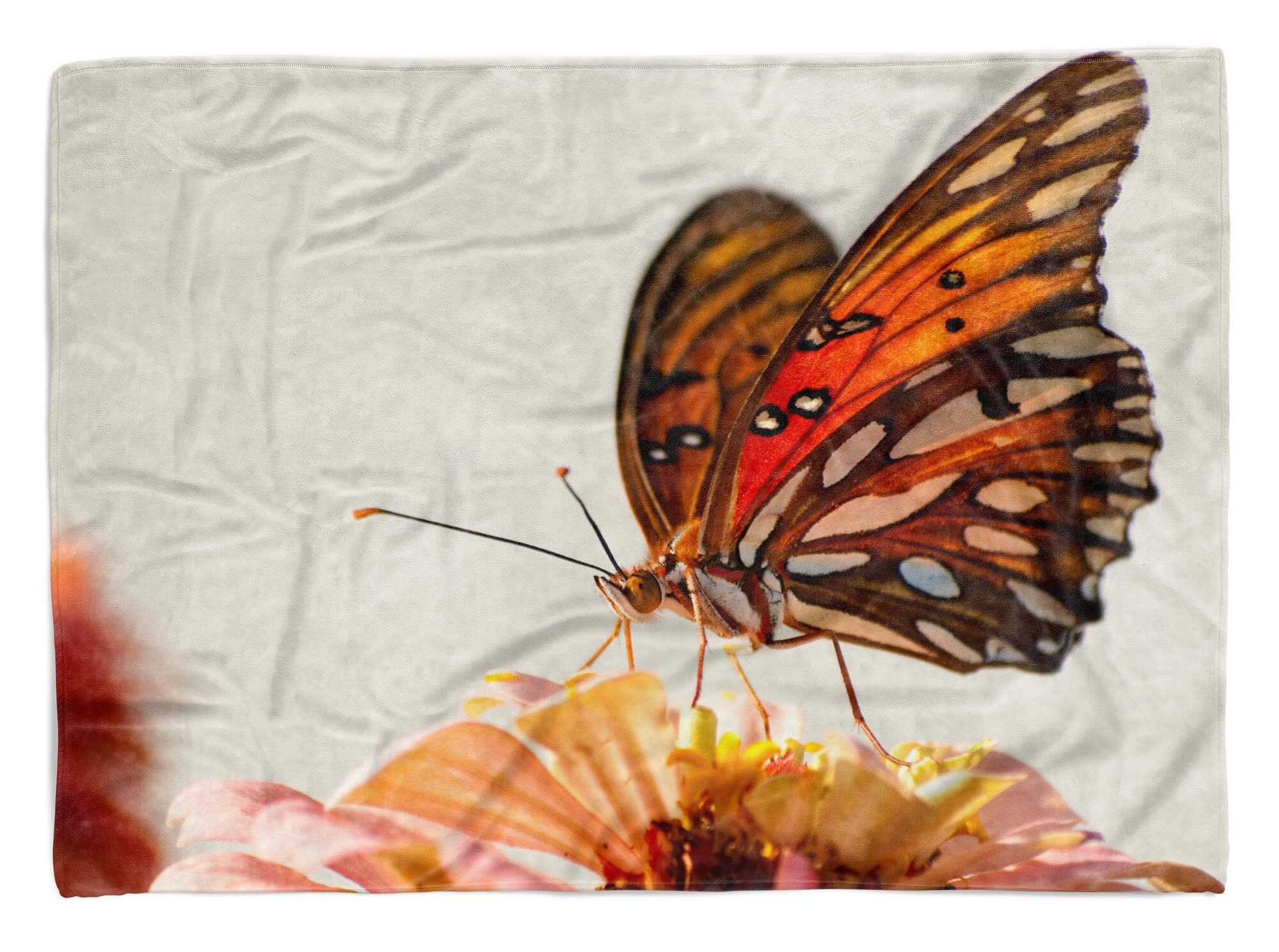 Sinus Art Saunatuch Schmetterling (1-St), Naha, Baumwolle-Polyester-Mix Handtuch Strandhandtuch Handtuch Tiermotiv mit Handtücher Kuscheldecke