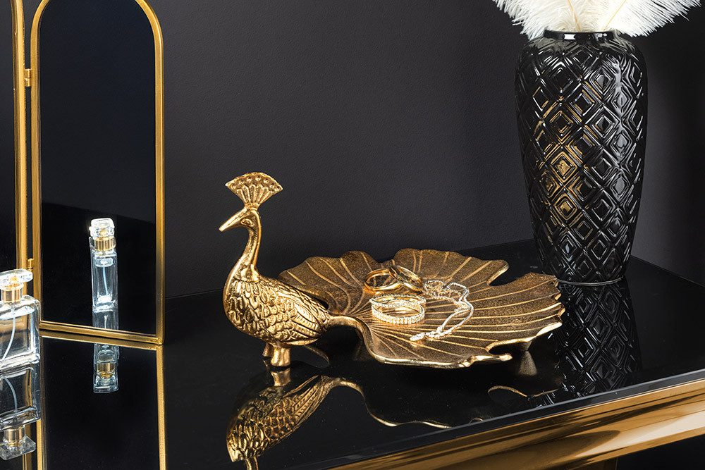 riess-ambiente Dekoschale WILDLIFE PEACOCK 40cm gold · handmade Dekotablett günstig online kaufen