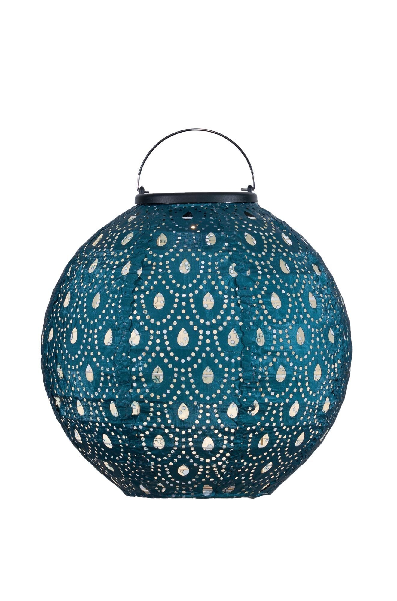 Pauleen LED Solarleuchte Sunshine Charm Lampion Solar blau Tyvek Vlies, LED fest integriert, Laterne