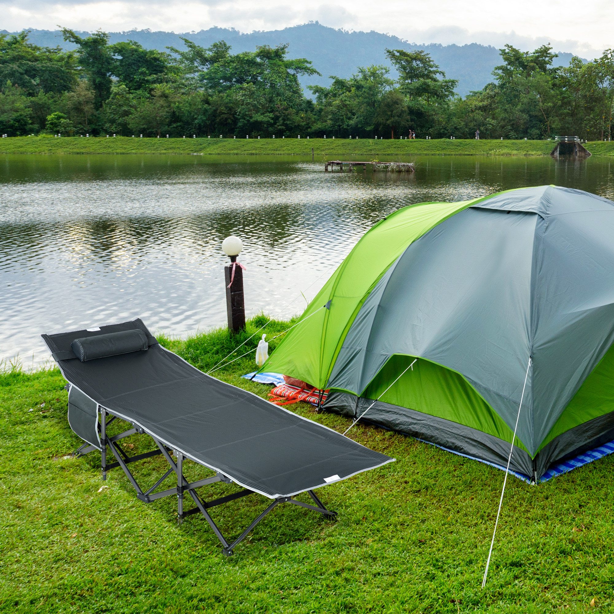 Outsunny Feldbett klappbares Klappbett (Campingbett mit günstig online kaufen