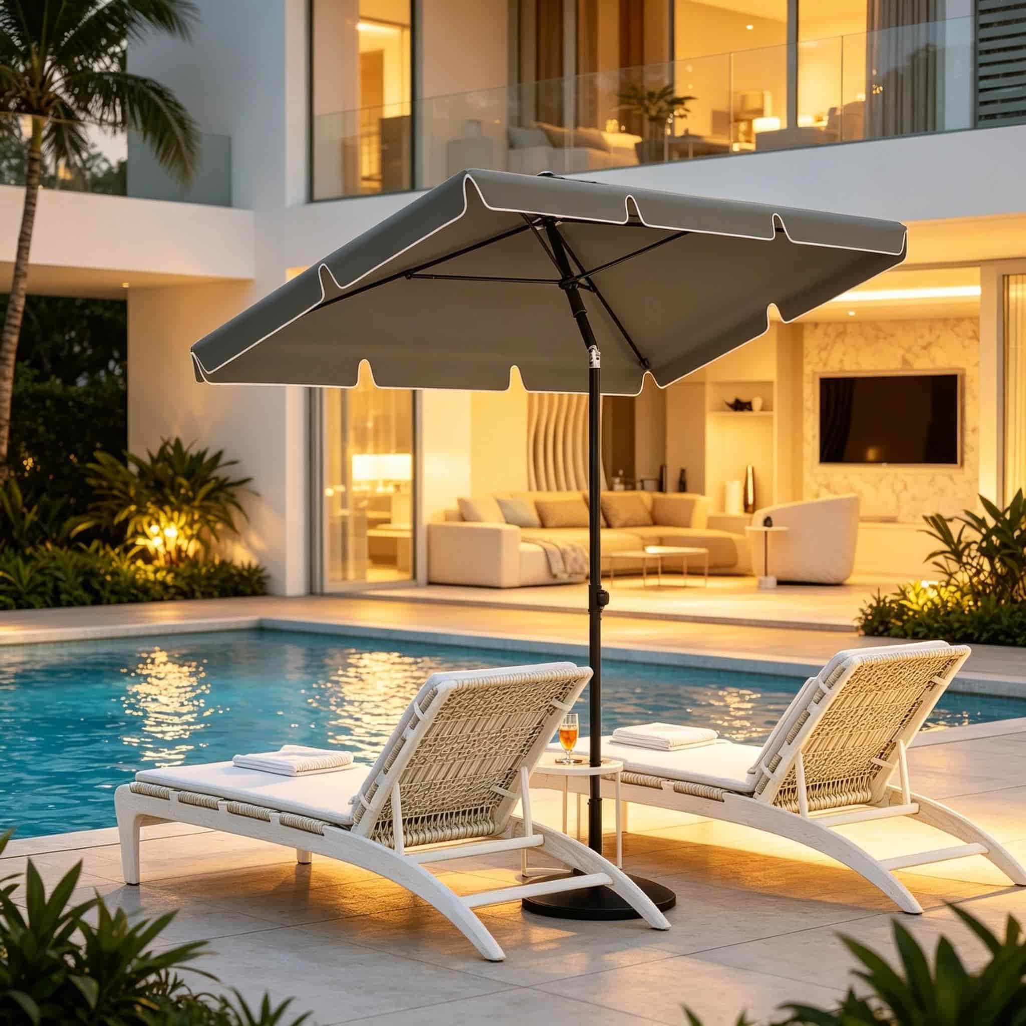 ANYSUN Sonnenschirm rechteckig Strandschirm Gartenschirm Balkonschirm verstellbar stabil, Universal Outdoor Produkt, Komplettlösung für Schatten, verstellbar, stabil und ideal für Garten, Balkon und Strand