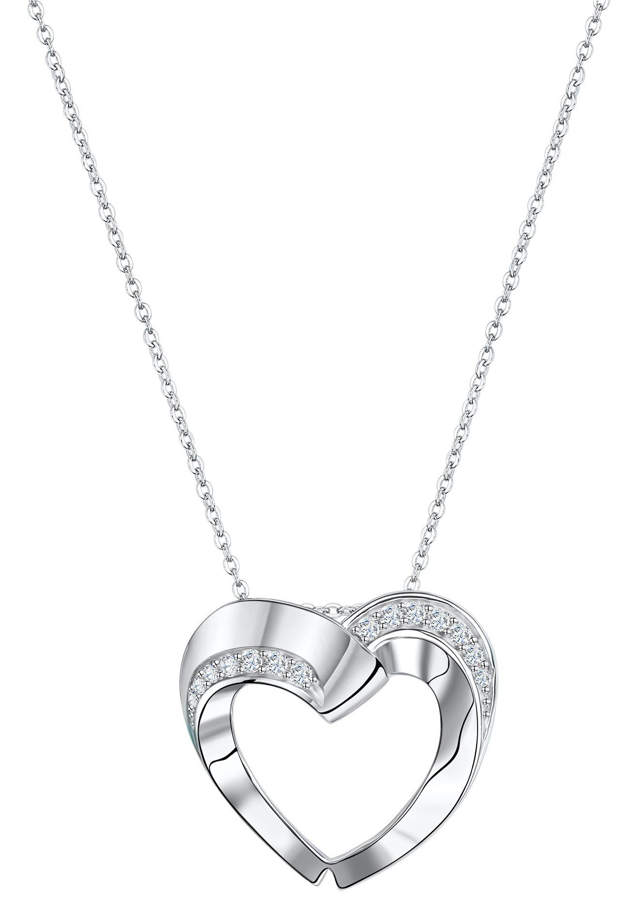 Kette mit Anhänger Schmuck Geschenk Silber 925 Halsschmuck Halskette Ankerkette Herz