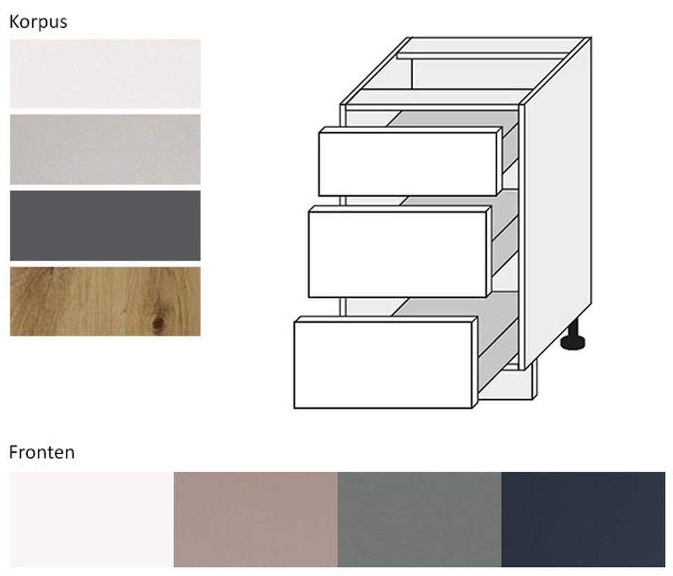 Feldmann-Wohnen Unterschrank Bonn B/T/H: 50 cm / 50 cm / 82 cm