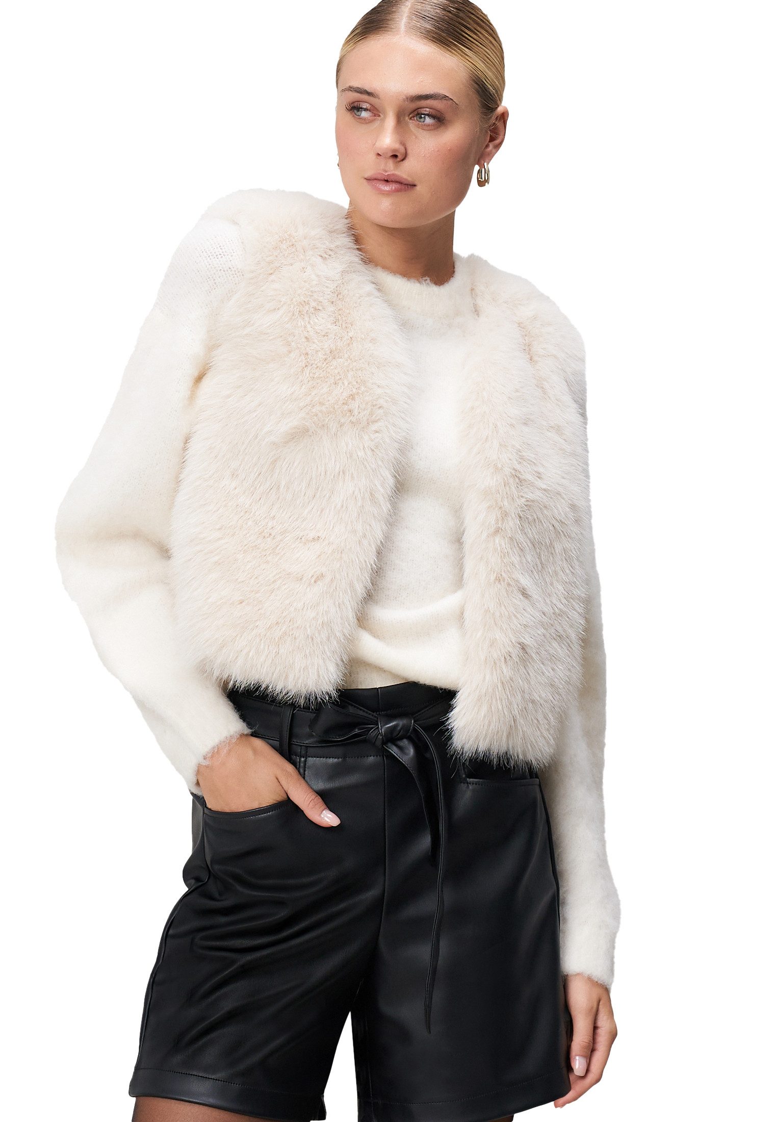 Zero Jackenblazer Damen Weste in Felloptik Plain/ohne Details günstig online kaufen