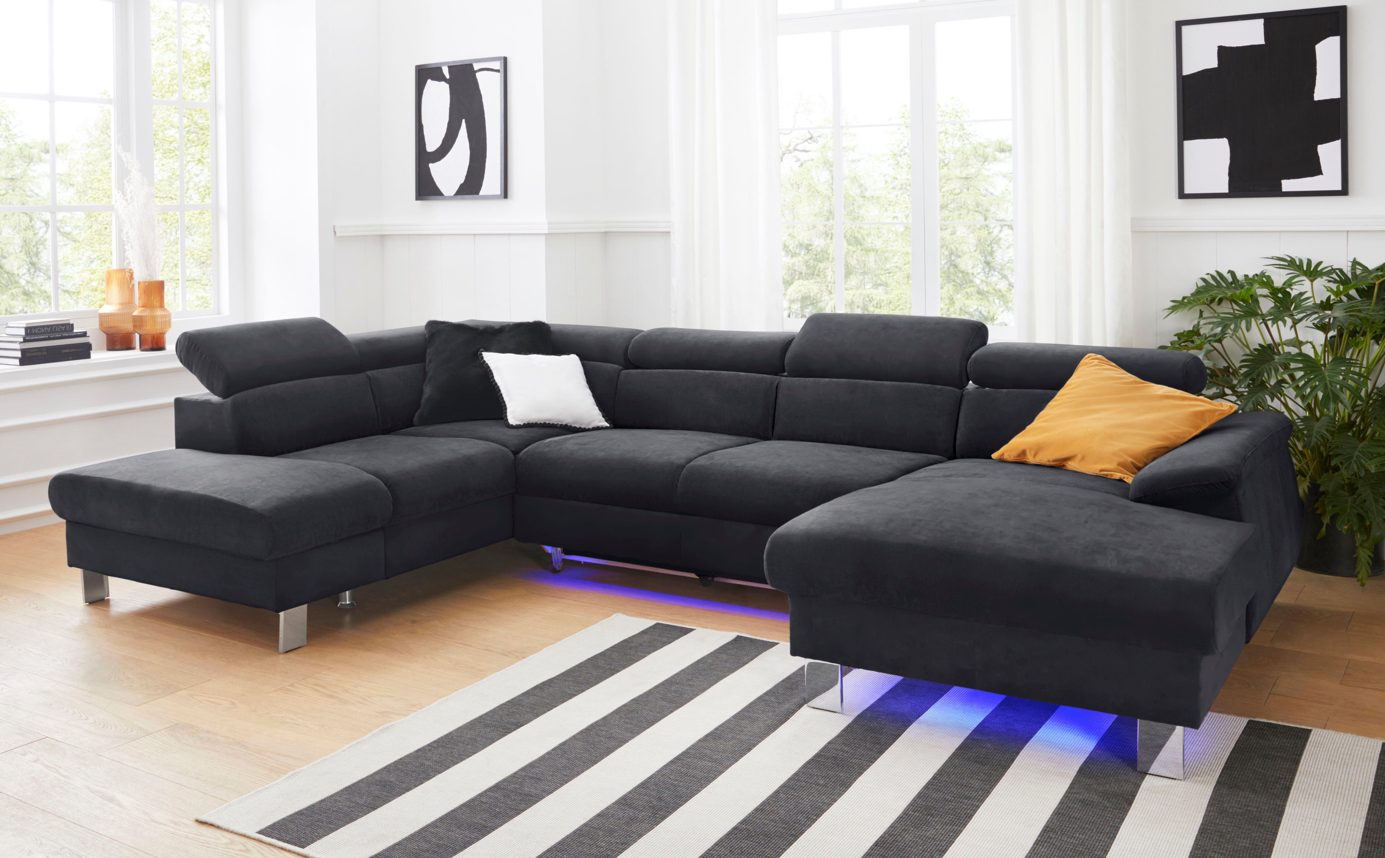 COTTA Wohnlandschaft "Komaris U-Form, B: 320 cm" mit Kopfteilverstellung, o günstig online kaufen