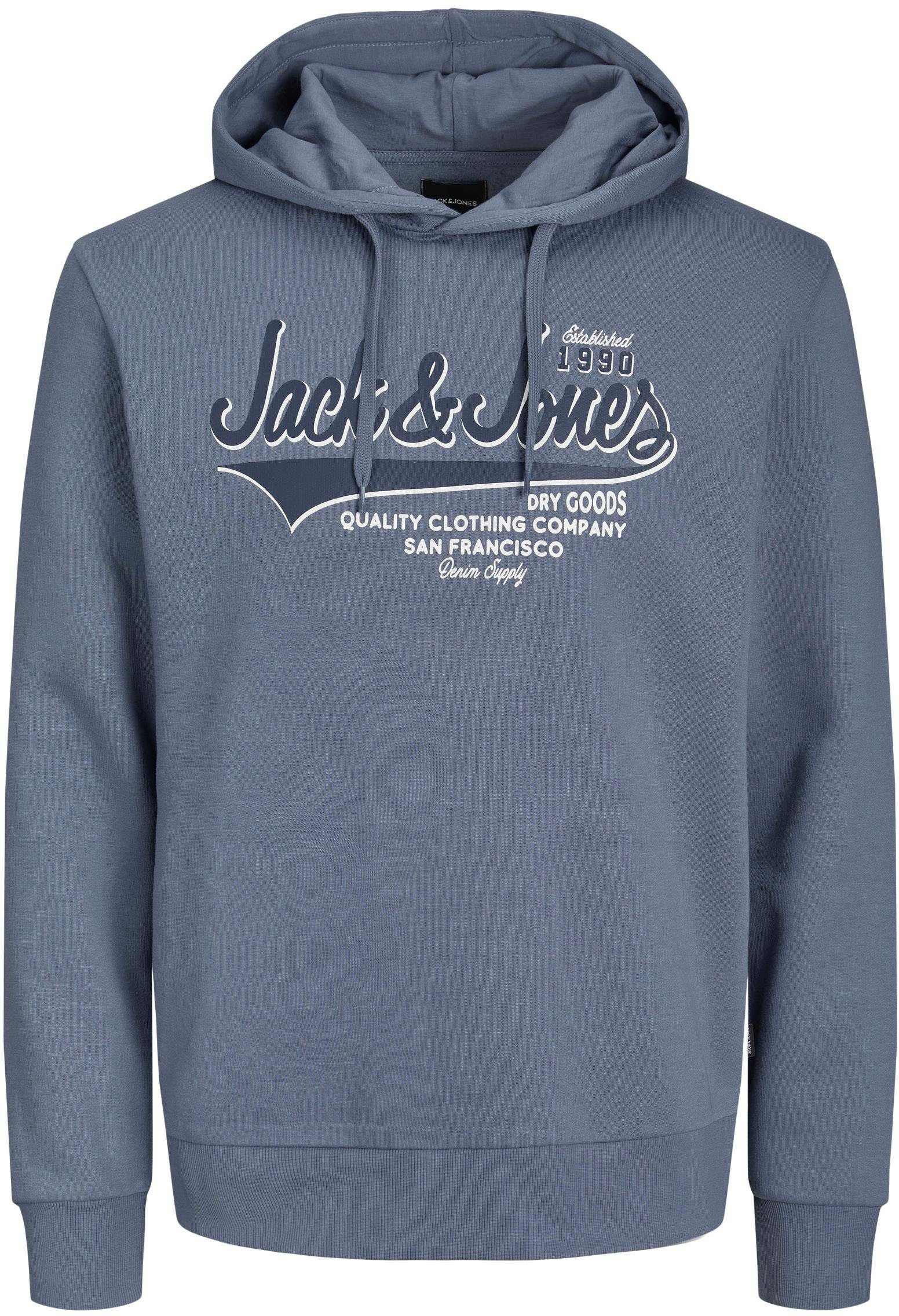 Jack & Jones LOGO HOOD Kapuzensweatshirt flint stone SWEAT