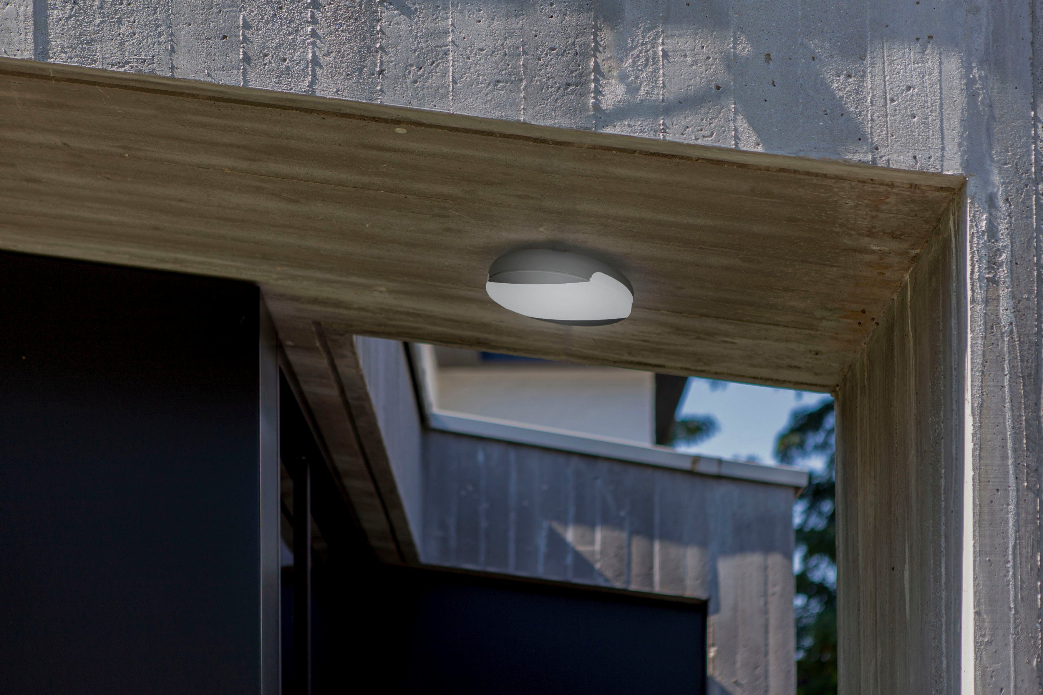 LUTEC LED Außen-Deckenleuchte Kelvinschalter,Lichtfarbe SWEEP, integriert, fest LED einstellbar