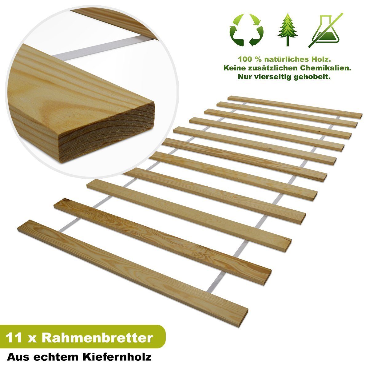 Lattenrost Lattenrost Rollrost Bettrost Lattenrahmen Kiefer Holz Massiv Bett, Furnify