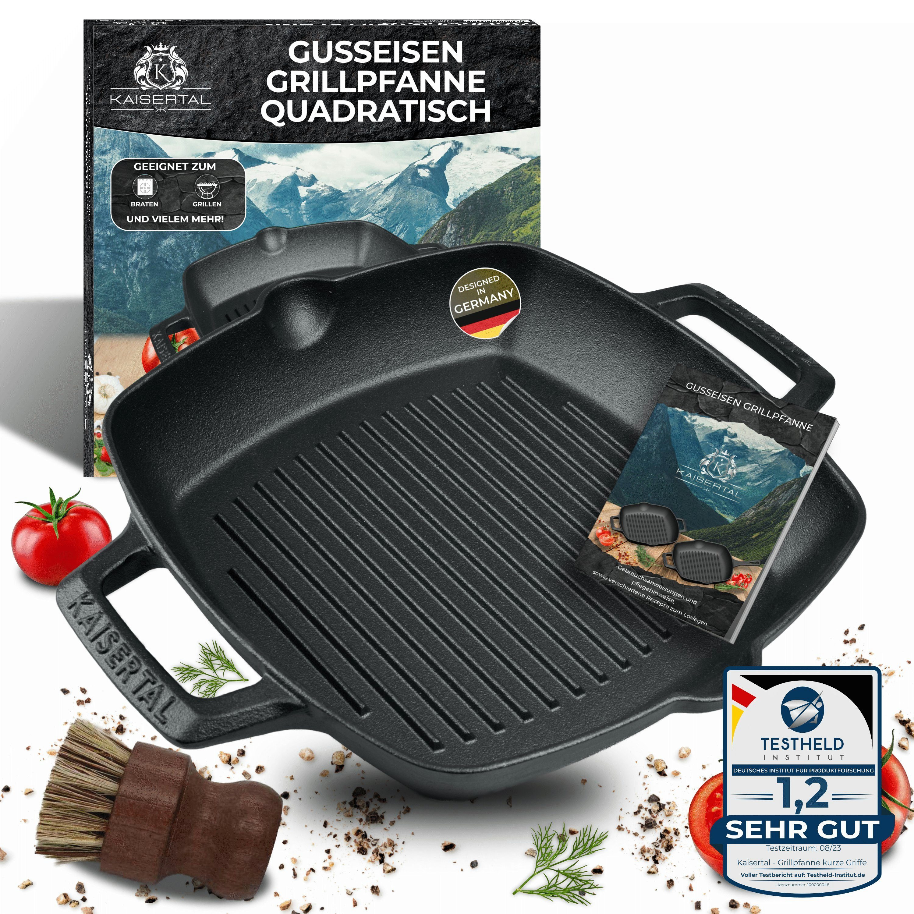 Kaisertal Steakpfanne KAISERTAL Gusseisenpfanne 30cm Induktionsgeeignet