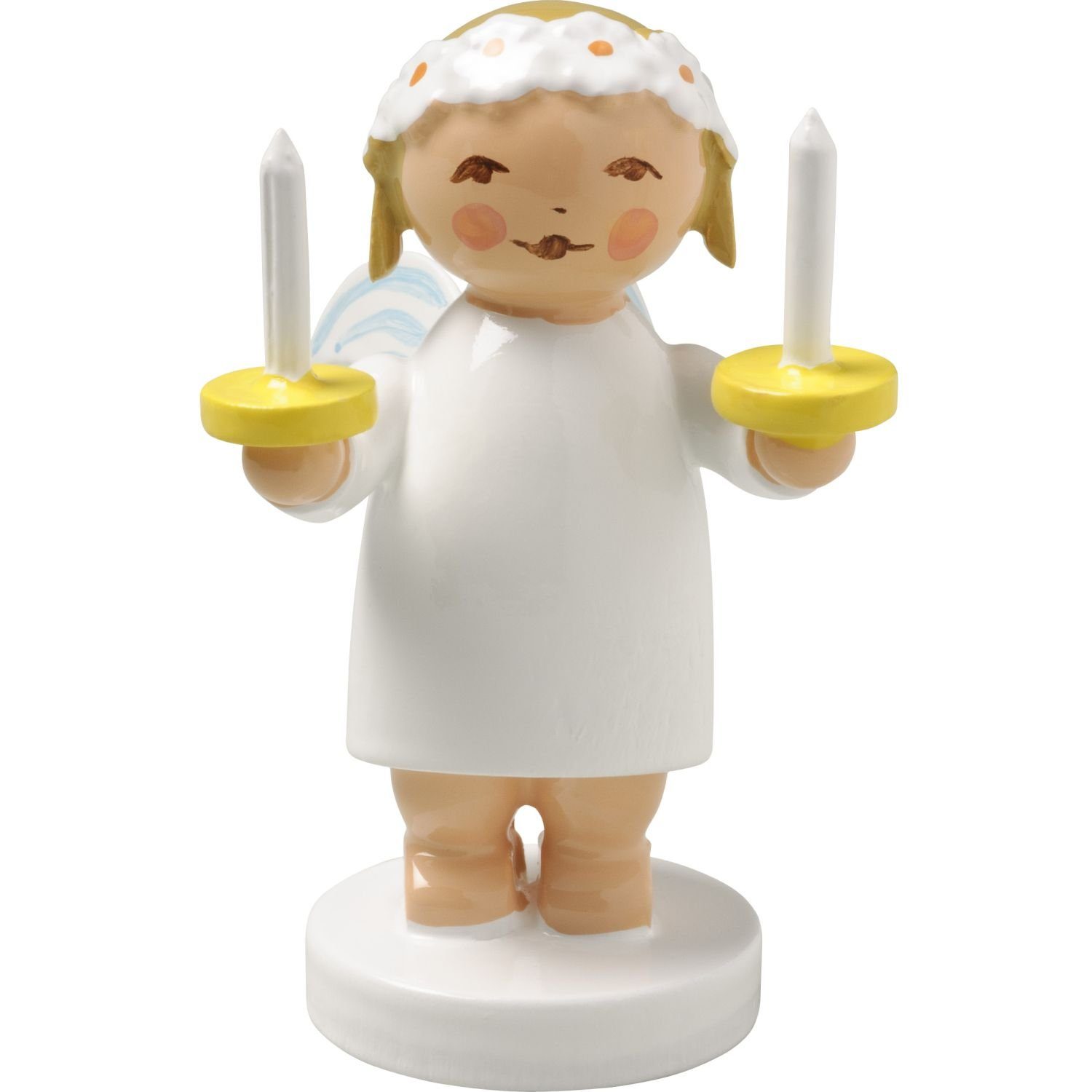 Wendt & Kühn Weihnachtsfigur Gratulantenengel mit Zwei Lichtern 634/60/2