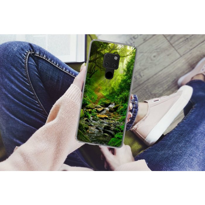 MuchoWow Handyhülle Dschungel - Wasser - Laub - Sonne - Natur Phone Case Handyhülle Huawei Mate 20 Silikon Schutzhülle OR12323