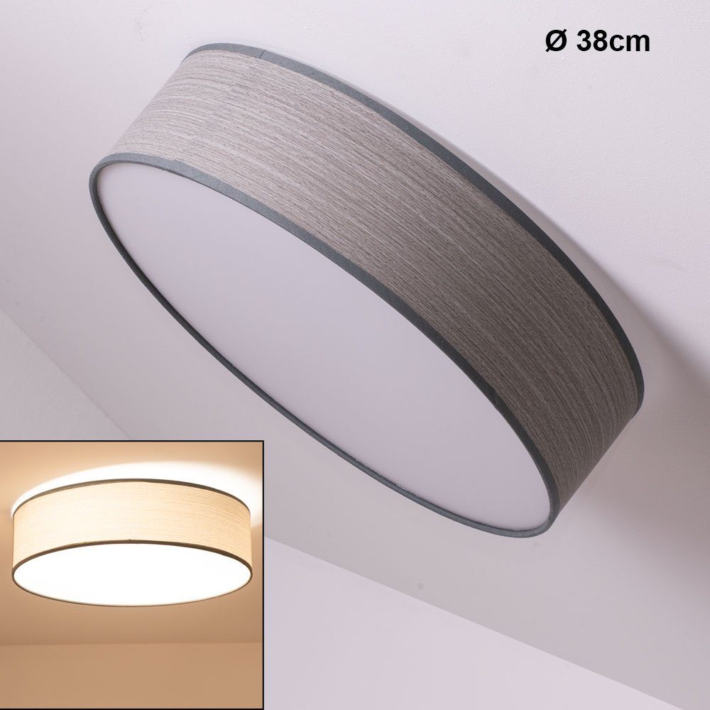 LED Leuchte weiß satiniert Decken Strahler Leuchte grau Ess Zimmer Holz Optik 