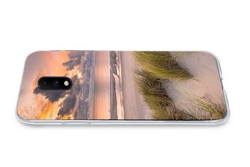 MuchoWow Handyhülle Sonnenuntergang - Düne - Strand - Pflanzen - Meer, Phone Case, Handyhülle OnePlus 7, Silikon, Schutzhülle