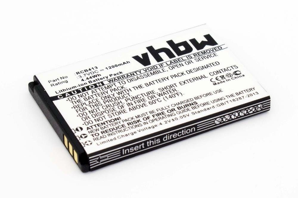 vhbw kompatibel mit Doro Primo 413, 406, 414 Smartphone-Akku Li-Ion 1200 mAh (3,7 V)