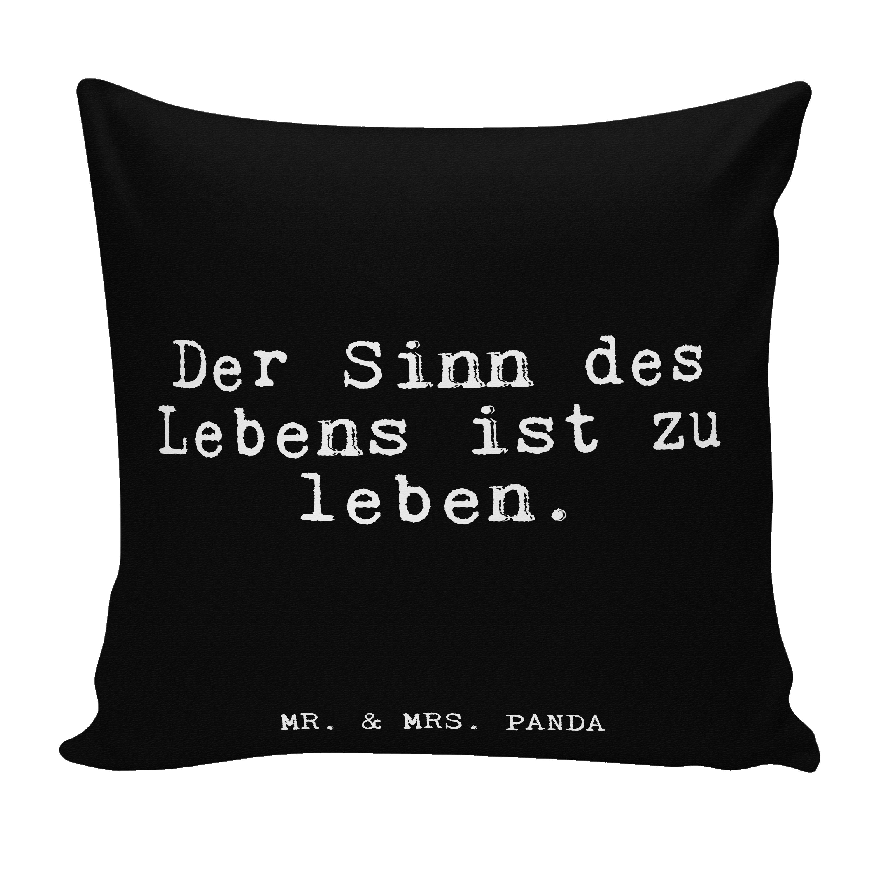 Mr. Zitate, Sinn - - Dekokissen Der Sinn Lebens... des & Panda Mrs. Weisheiten, Geschenk, Schwarz
