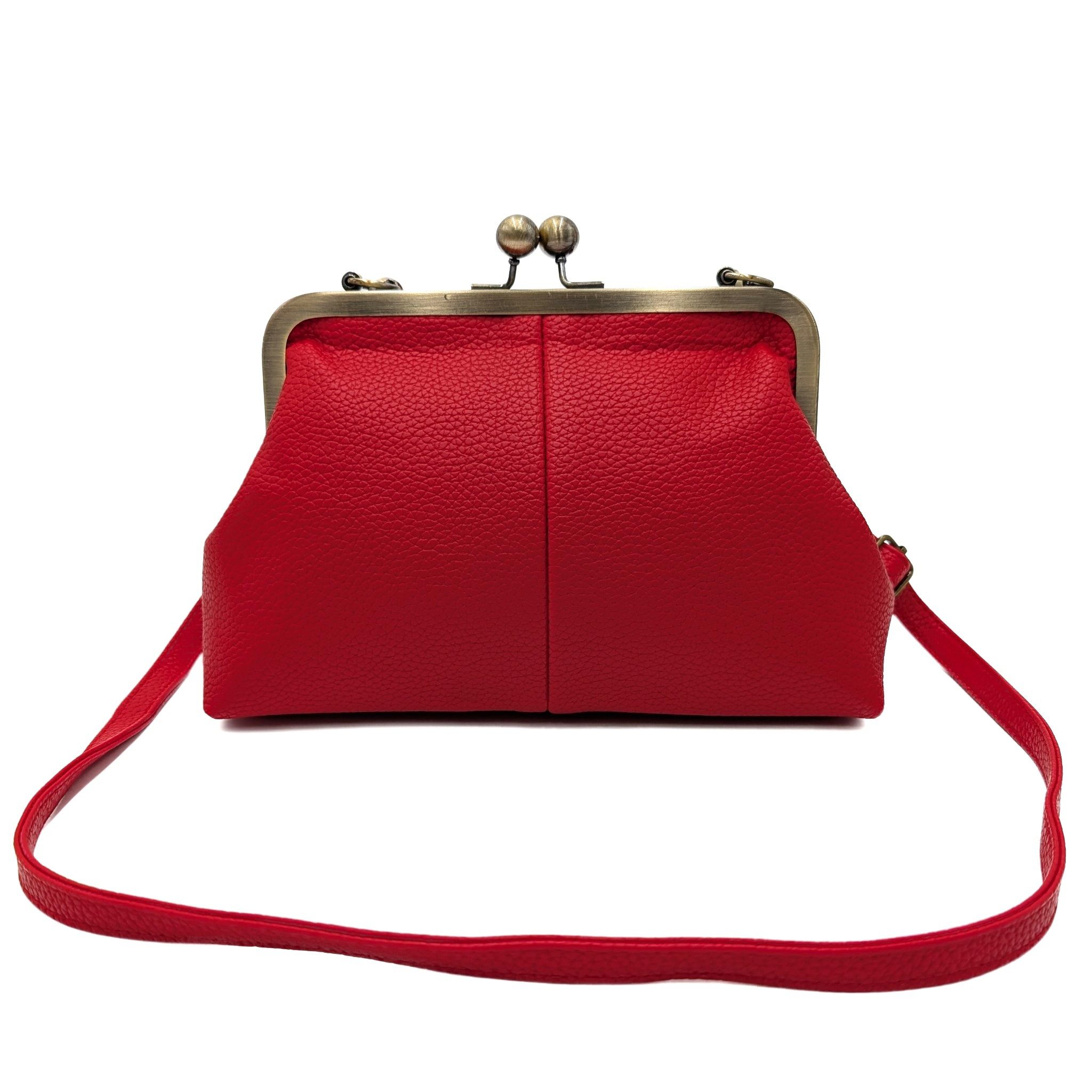 Mera Vellon Umhängetasche Damen Handtasche Novela, Umhängetasche aus veganem Leder und mit Clipverschluss