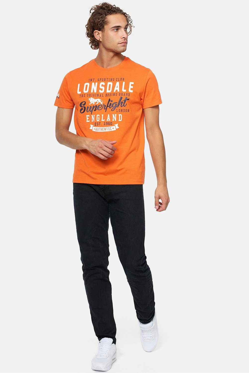 marl orange/white/navy Tobermory T-Shirt Lonsdale Herren Lonsdale Adult T-Shirt