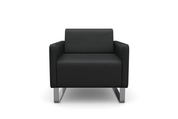 machalke® Sessel single, Ledersessel mit Metallkufen