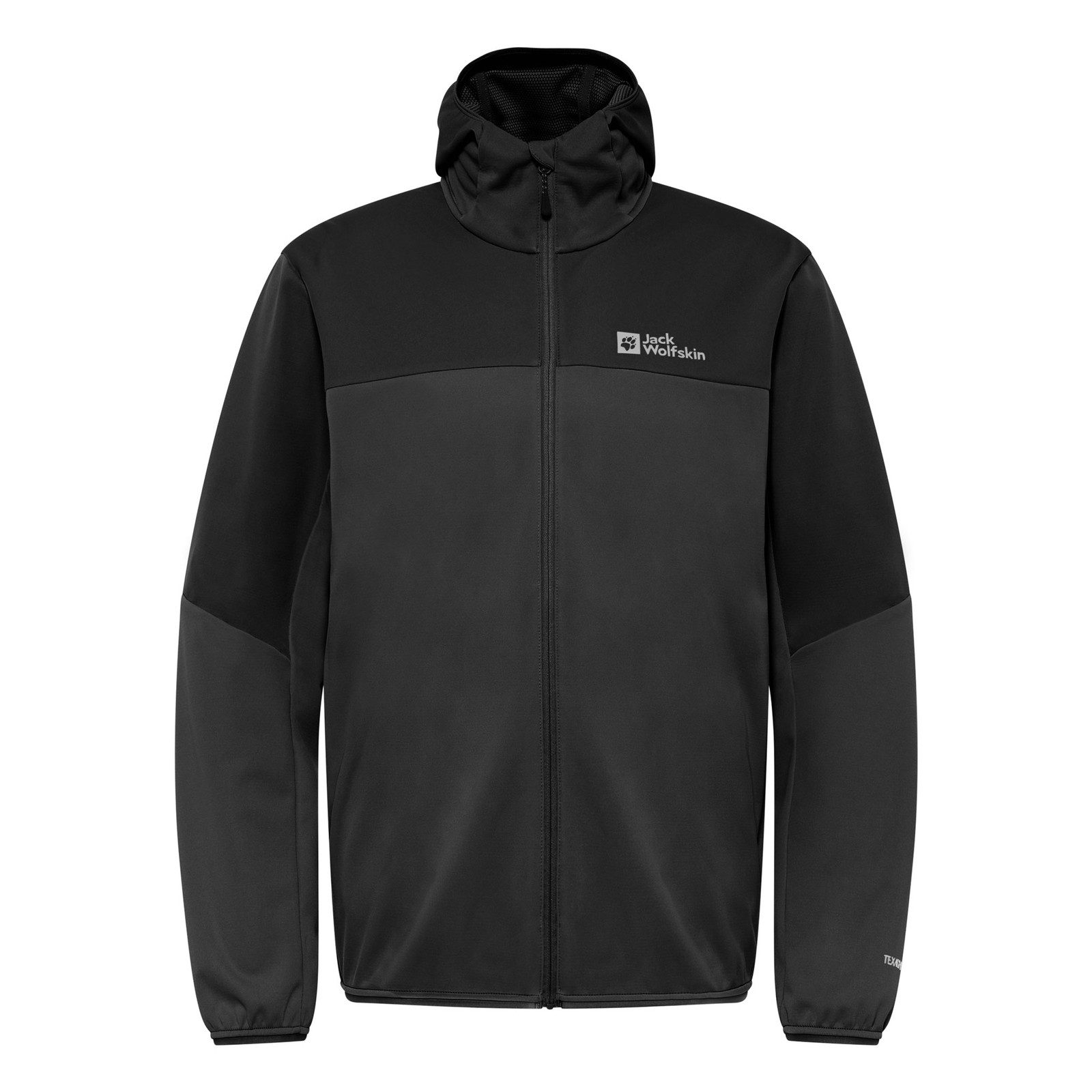 Jack Wolfskin Softshelljacke Softshelljacke Feldberg Hoody M mit Markenlogo und -schriftzug auf der linken Brust