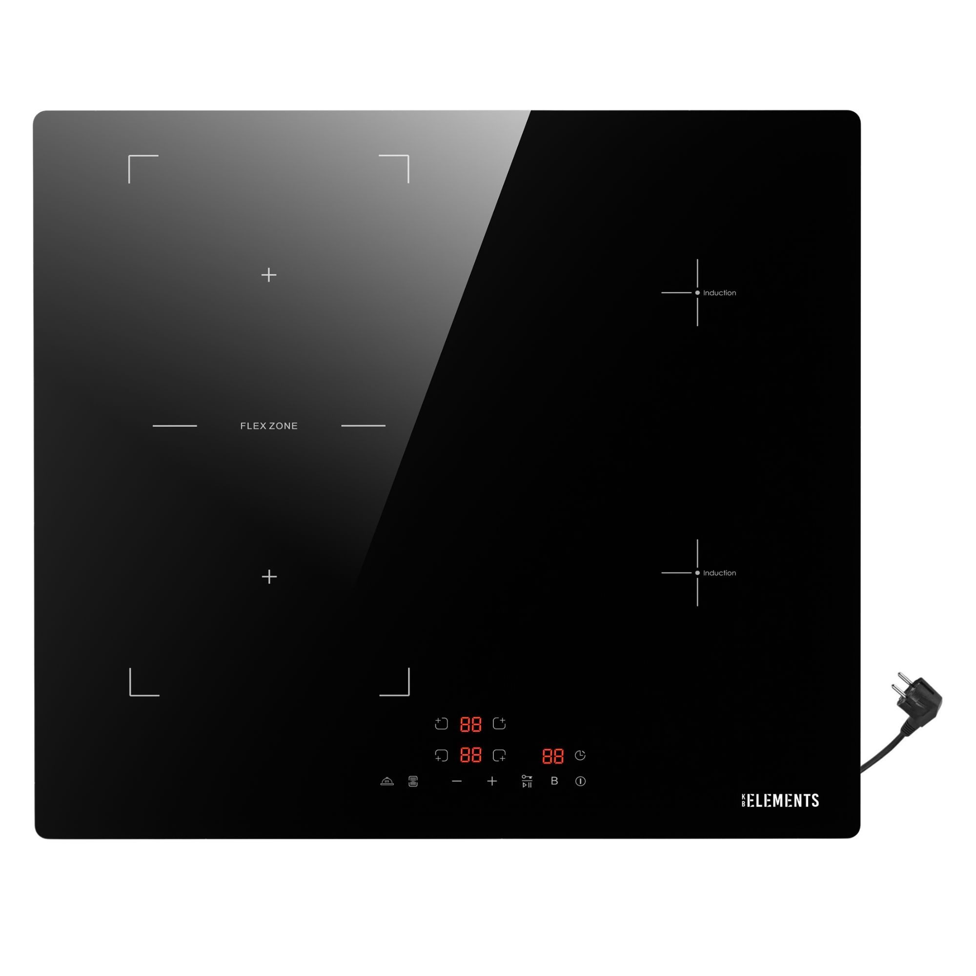 KB Elements Induktions-Kochfeld, EU Stecker, Flexzone, Warmhaltefunktion