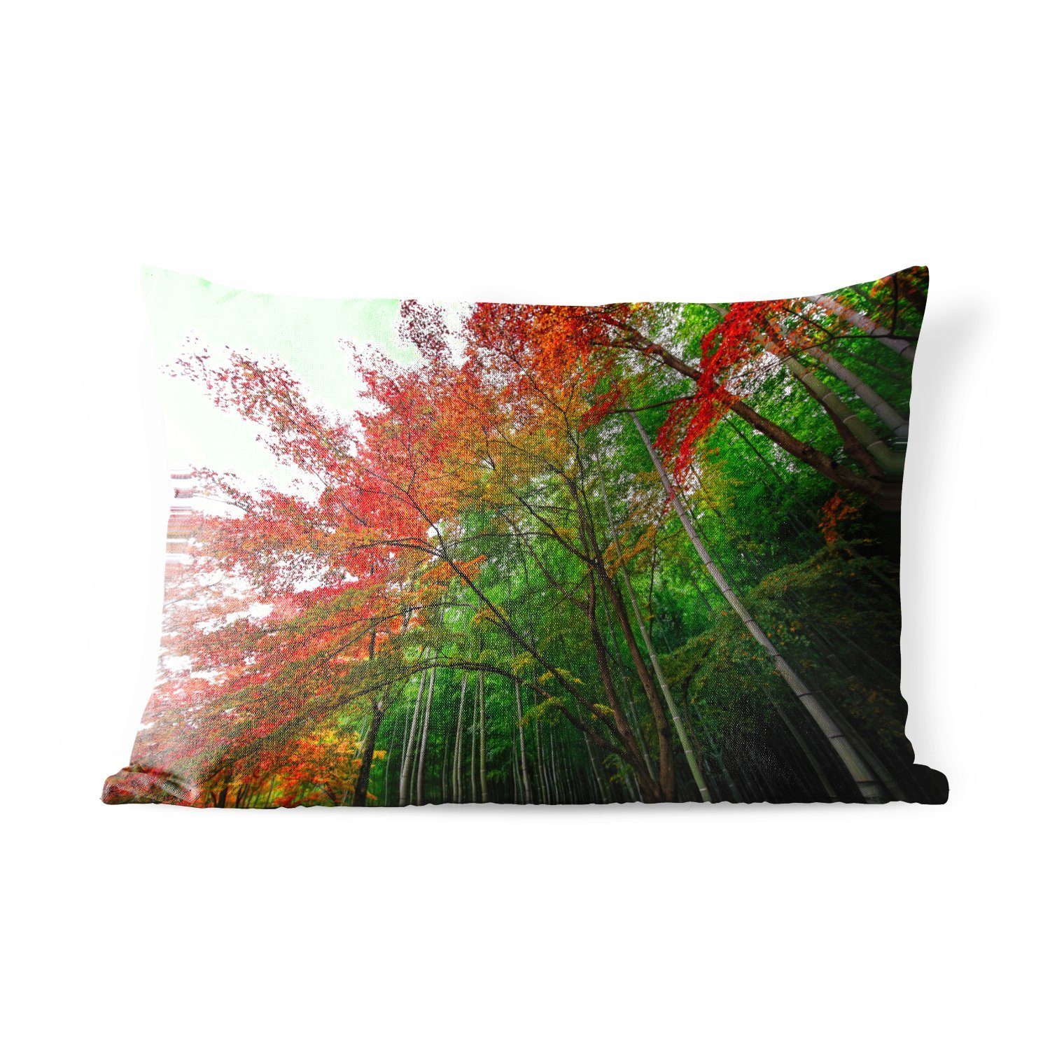 Polyester, Japan, MuchoWow Kissenhülle Viele Farben Arashiyama Outdoor-Dekorationskissen, im Bambuswald Dekokissenbezug, von Dekokissen