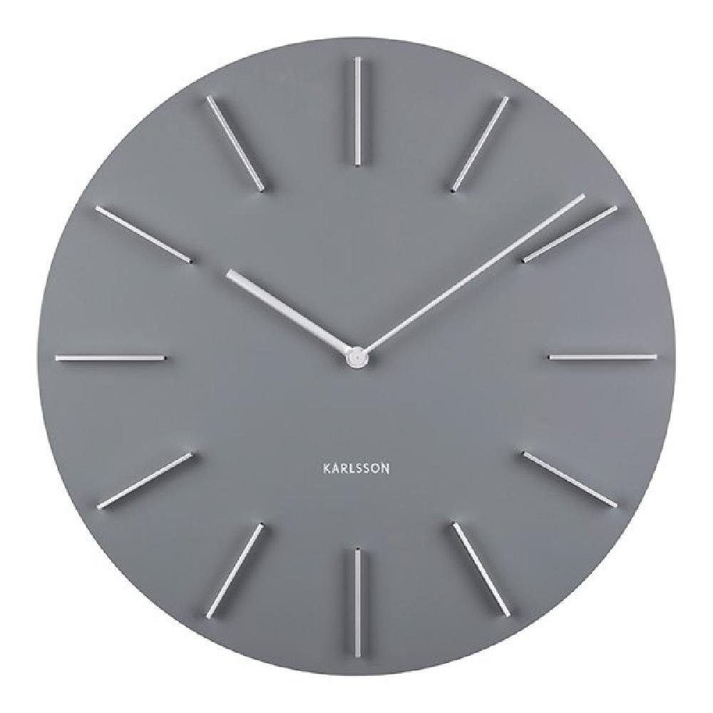 Karlsson Uhr Wanduhr Discreet Grau-Silber