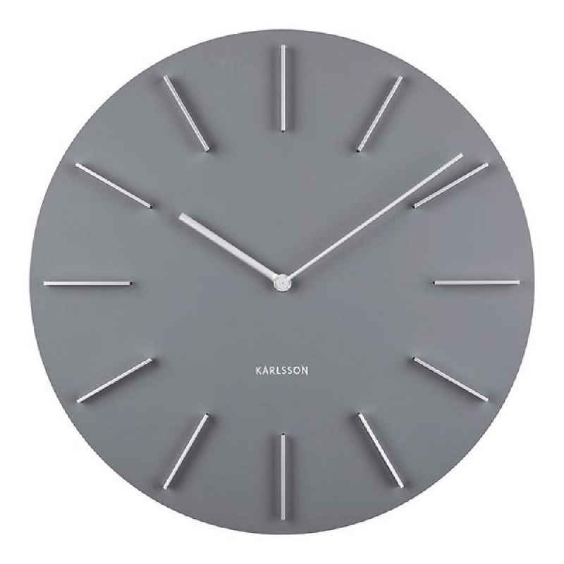 Karlsson Uhr Wanduhr Discreet Grau-Silber