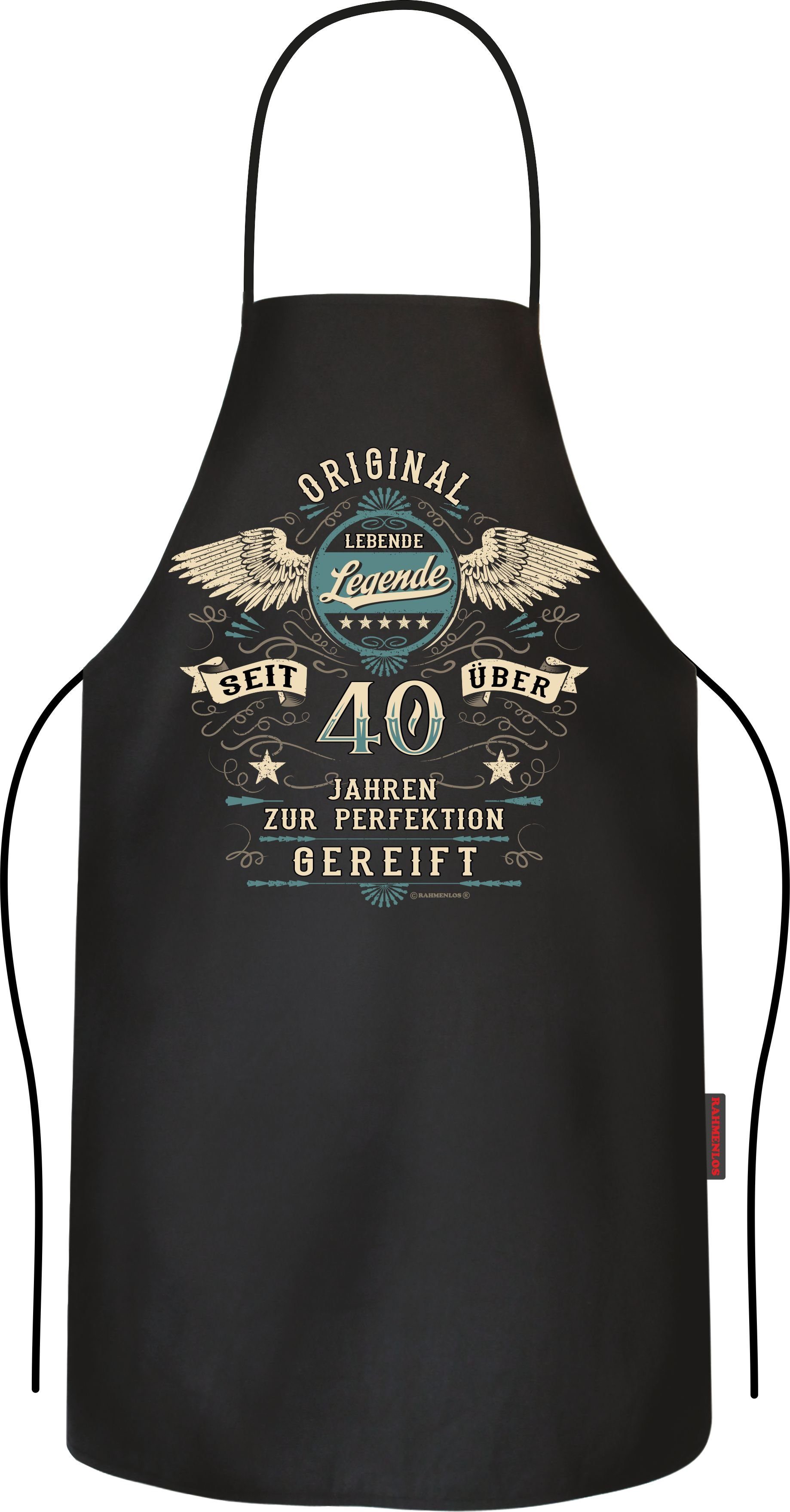RAHMENLOS® Grillschürze Kochschürze Küchenschürze zum 40. Geburtstag - Lege günstig online kaufen