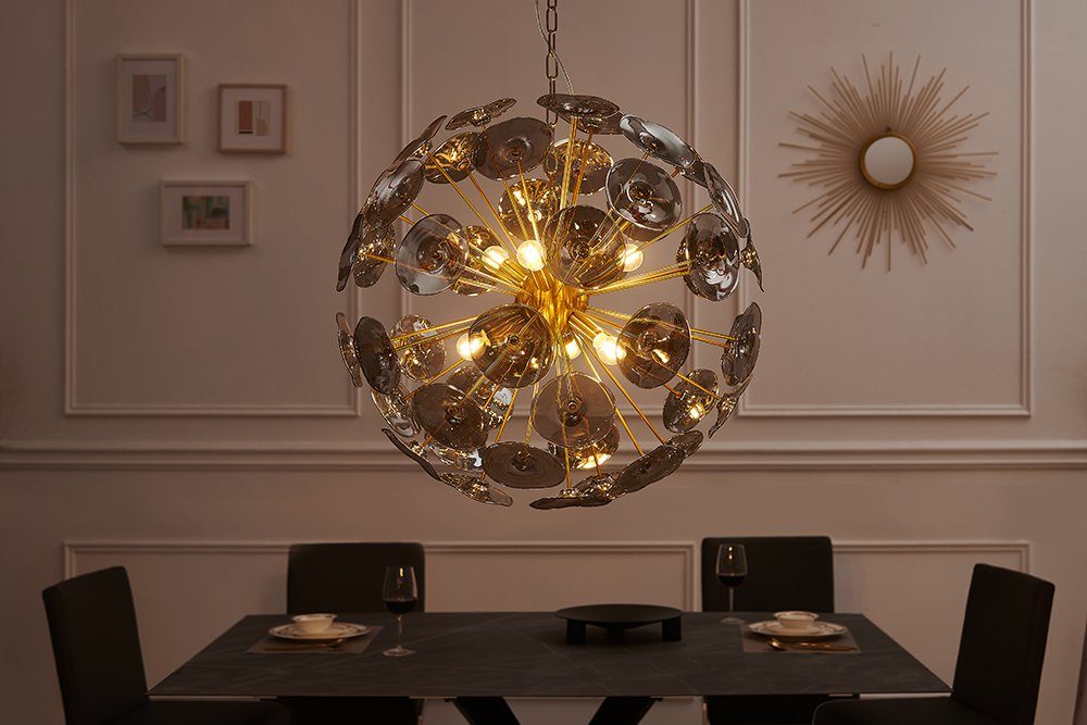 riess-ambiente Pendelleuchte INFINITY HOME 65cm transparent / gold, keine besonderen Funktionen, ohne Leuchtmittel, Wohnzimmer · Metall · Glas · Kugel · Modern · Esszimmer