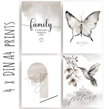 homestyle-accessoires Poster Bilderset FAMILY IS A LITTLE WORLD CREATED OF LOVE DIN A3/A4/A5, (10 St), Ohne Bilderrahmen